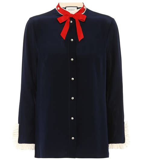 gucci blue blouse|Women's Gucci Designer Blouses .